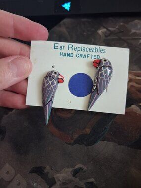 Parrot stud earrings